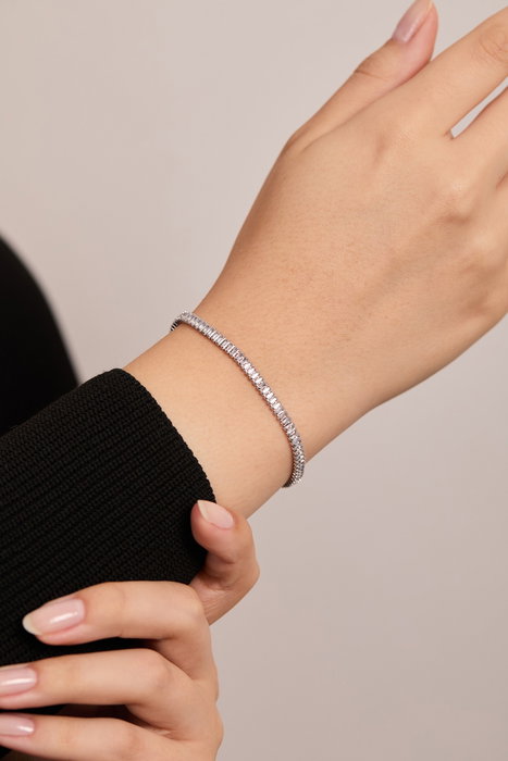 Heliophilia Silver Pulsera de Metal Plateado con Piedra Baguette Heliophilia Silver Pulsera de Metal Plateado con Piedra Baguette